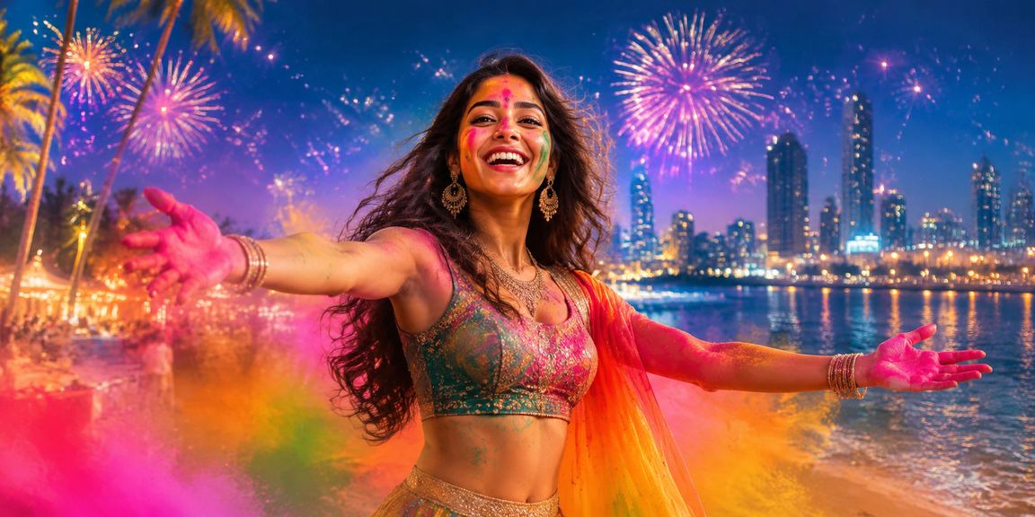 Bangalore city cricket fans enjoying IPL promotions during Holi festival