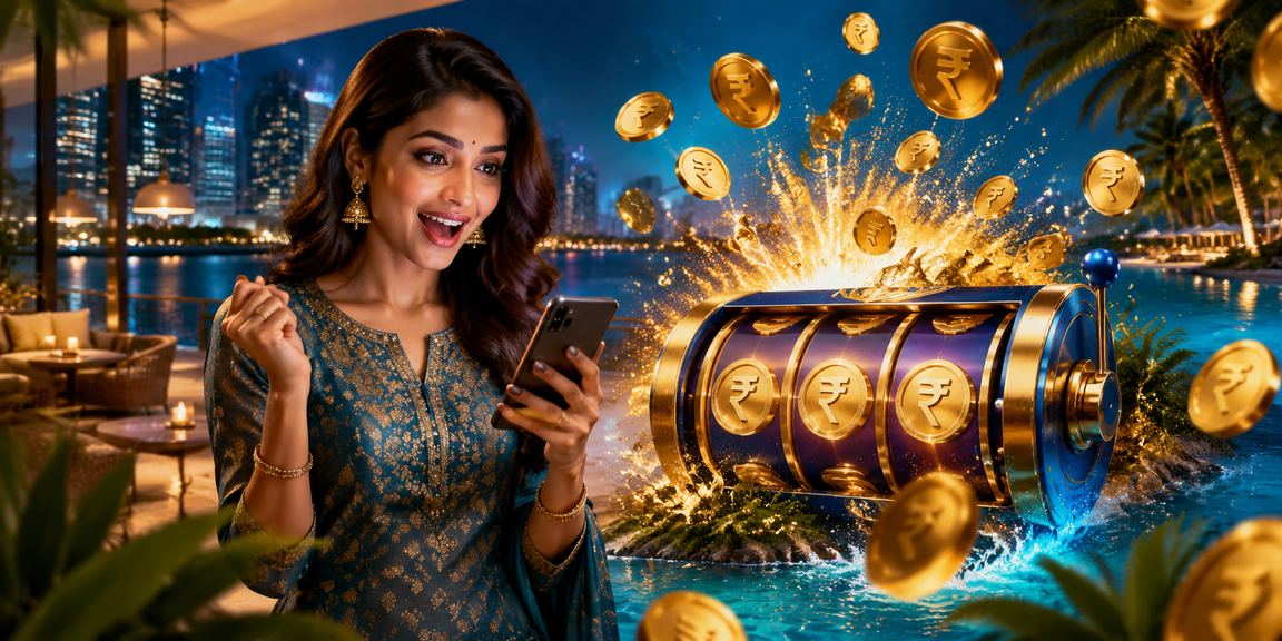 Site interface showing slot game selections in Indian style